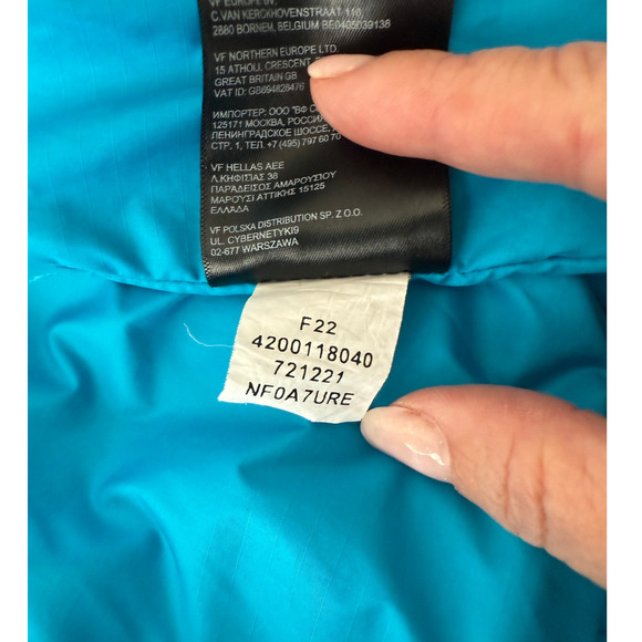 NORTH FACE | TNF 2000 PUFFER JACKET IN ACOUSTIC BLUE | size Medium - Picture 8 of 10